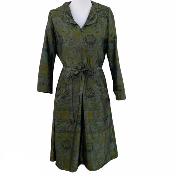 Vintage Dresses & Skirts - Vintage Green Floral Dress